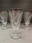 Set of 8 Cambridge Glass Triump Clear Platinum Trim Footed Iced Tea Tumblers — photo 3