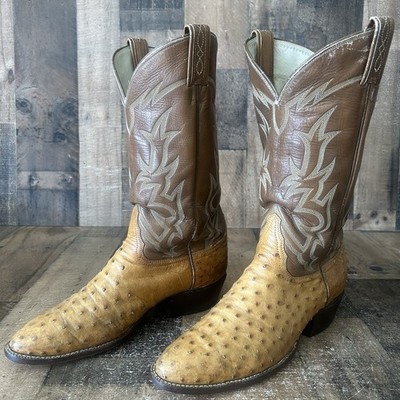 Vintage Tony Lama 8863 Full Quill Ostrich Cowboy Boots Bone Ivory USA Men 8.5 EE Vintage Tony Lama 8863 Full Quill Ostrich Cowboy Boots Bone  main image 2