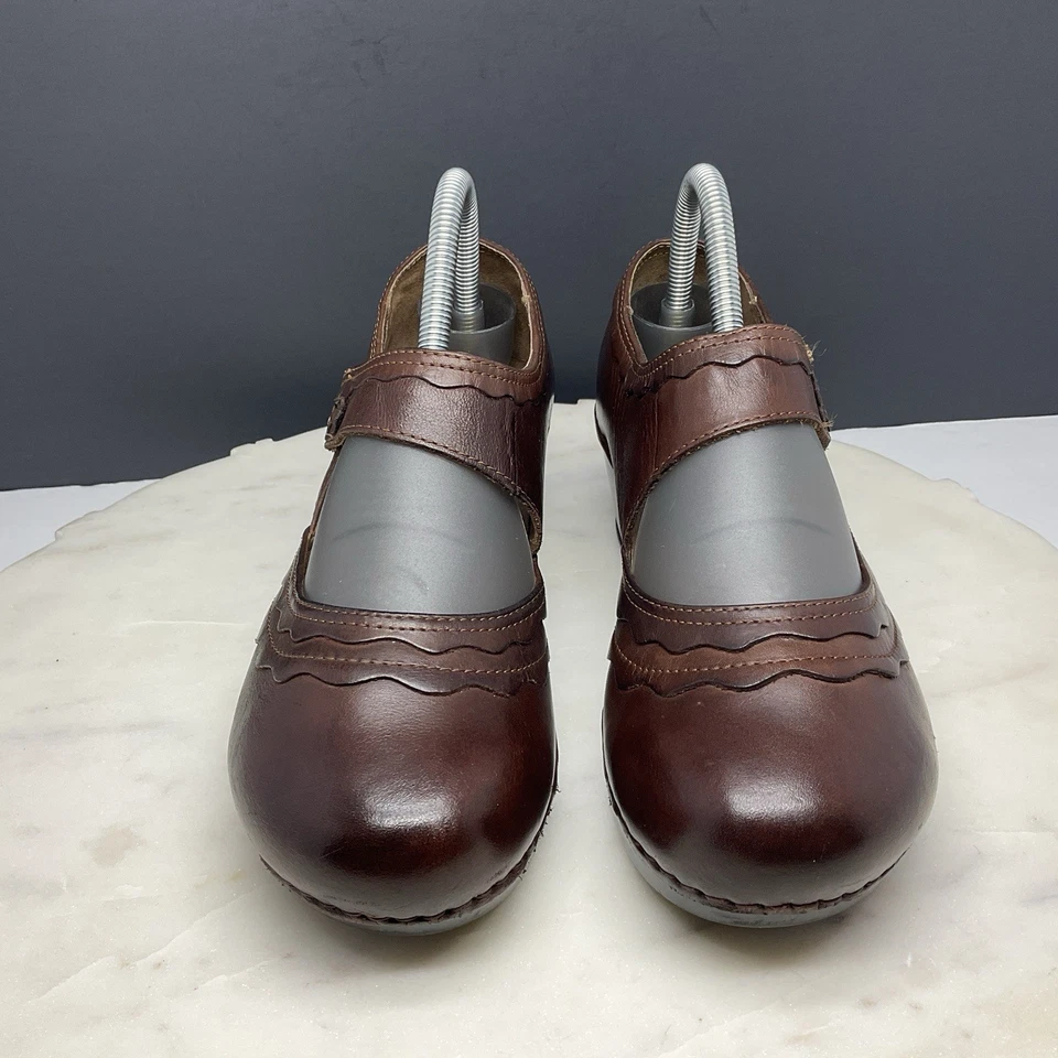 Zapatos Dansko Harlow Mary Jane para mujer talla 7,5-8 EU 38 marrón cuero tacón cómodo Foto 3 de 4