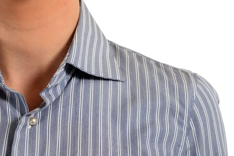 Женская рубашка Dsquared2 в полоску с длинным рукавом на пуговицах размер США S IT 40 - Изображение 3 из 4