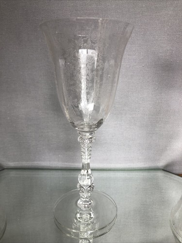 4 Vtg Cambridge Rose Point Water Goblets / Wine Glasses Set 4 - Stunning! - Picture 3 of 12