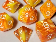 Orange Cream Dice Set | Poly RPG DnD Dungeons Dragons AD&D d20