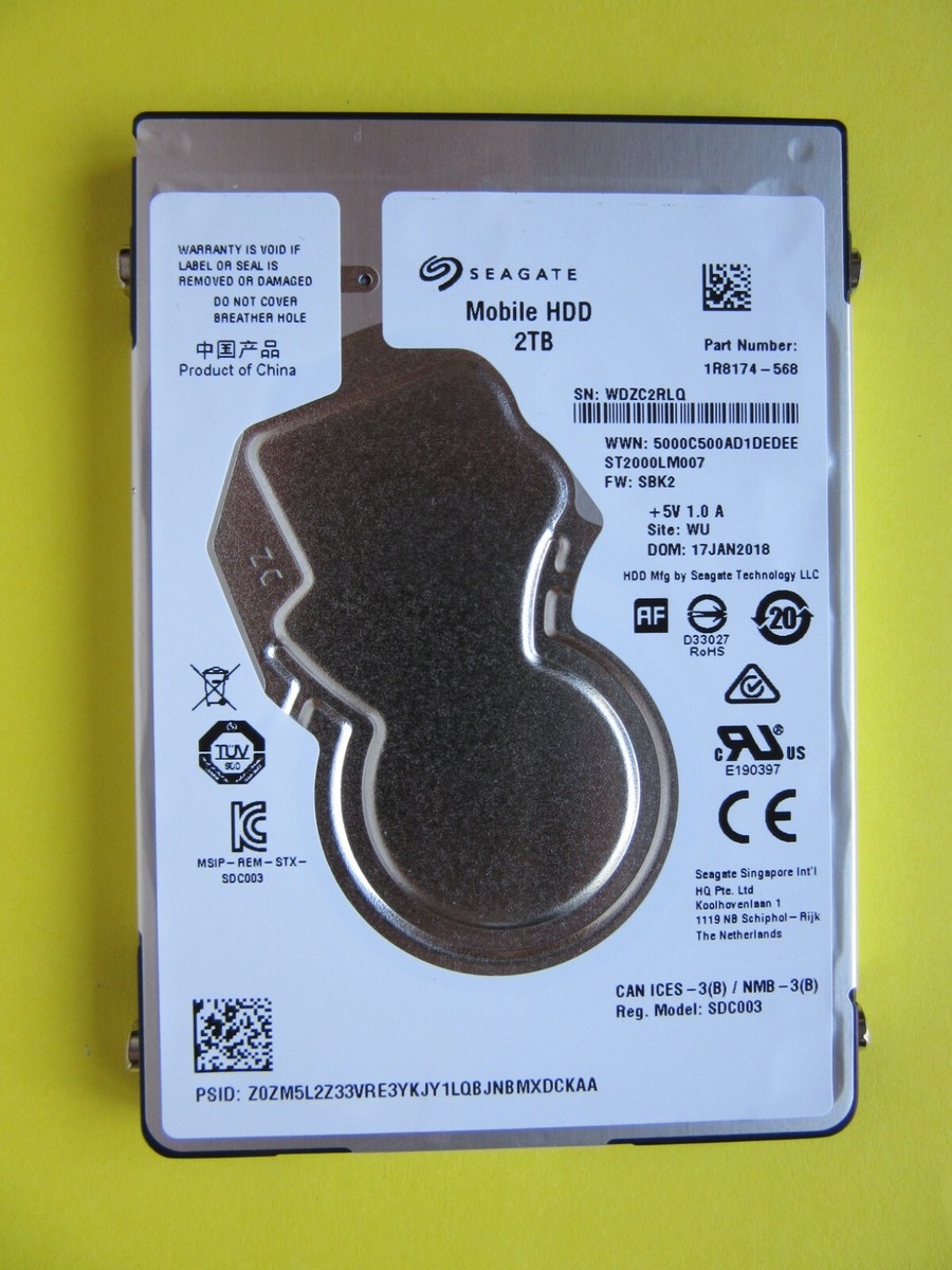Seagate ST2000LM007 2TB HDD Drive 1R8174-568 Jan 2018 WU