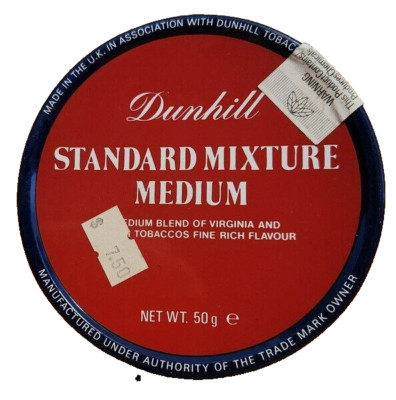 Vintage Round Dunhill Standard Mixture Medium Tobacco Tin, Empty, 2nd variety