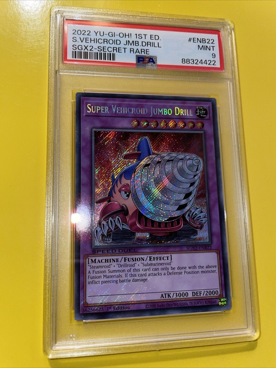YuGiOh SUPER VEHICROID JUMBO DRILL #SGX2-ENB22🔥PSA 9🔥1st ED-2022
