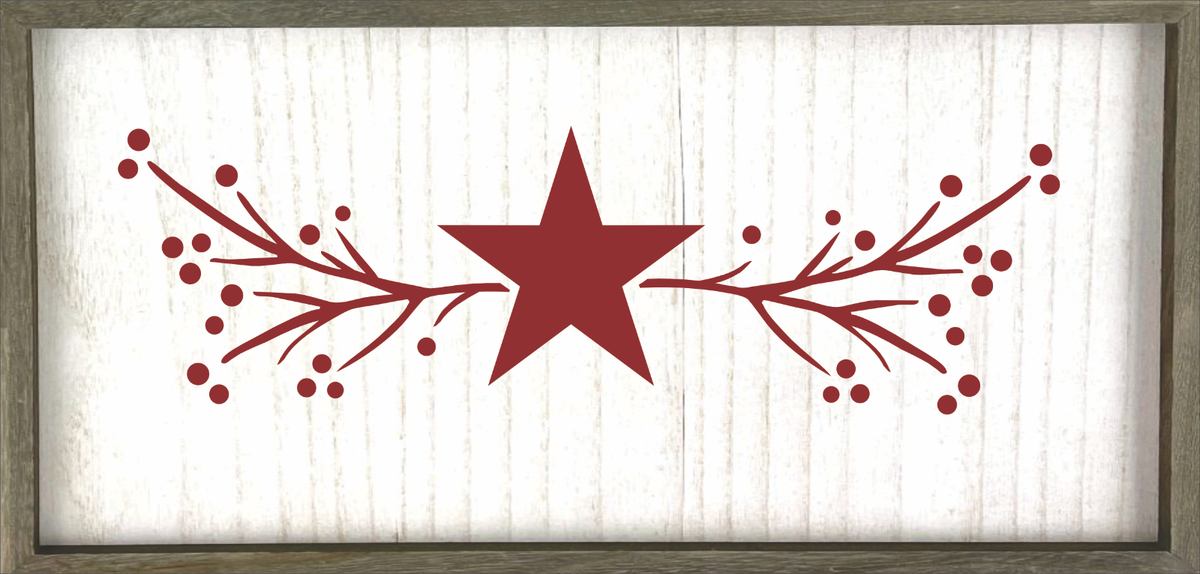 Stencil Joanie Country Primitiv Twig Vine Pip Berry Star Garland Border DIY Sign | eBay