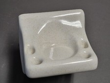 Vintage 1950s Ceramic White w/Gold Flakes Toothbrush Holder Glossy Made in USA