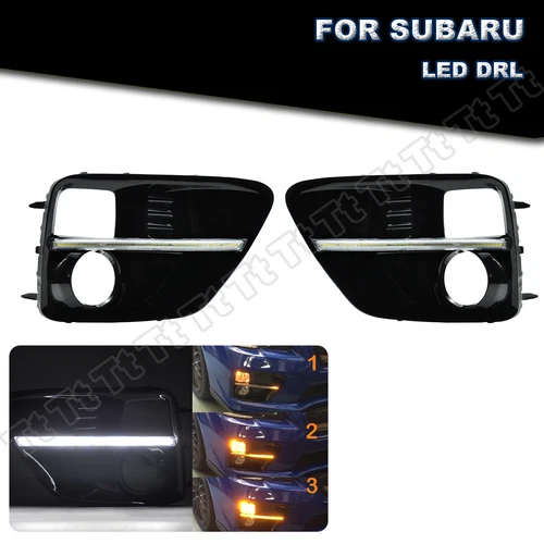Luz de señal de giro LED secuencial para Subaru WRX STI 2015-17 DRL biseles de luz antiniebla - Imagen 2 de 12