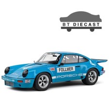 SOLIDO PORSCHE 911 RS 3.0 #4 IROC RIVERSIDE 1974 1/18 FOLLMER BLUE S1810702