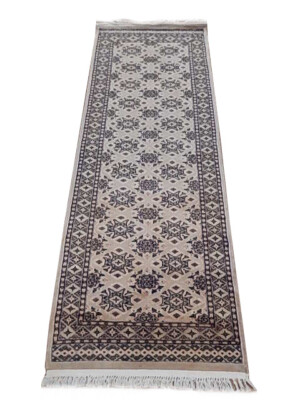 Lovely Ivory runners for wood stair 3x7 Authentic Handmade Jaldar