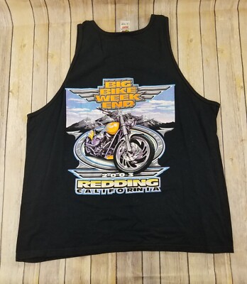 BIG BIKE WEEK 2003 Tank Top Mens Size 2XL Black Redding California Graphic B6