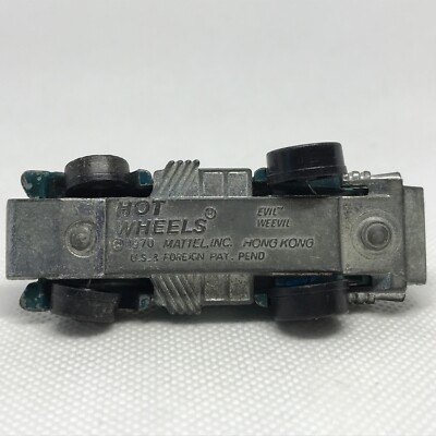 Hot Wheels Redline Evil Weevil #3 1970 Aqua Gray Int. Made In Hong