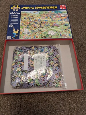 Jumbo Jan van Haasteren 1000 Teile Stichsägen DER ZOO & DAS RASENMÄHERRENNEN. EXC+
