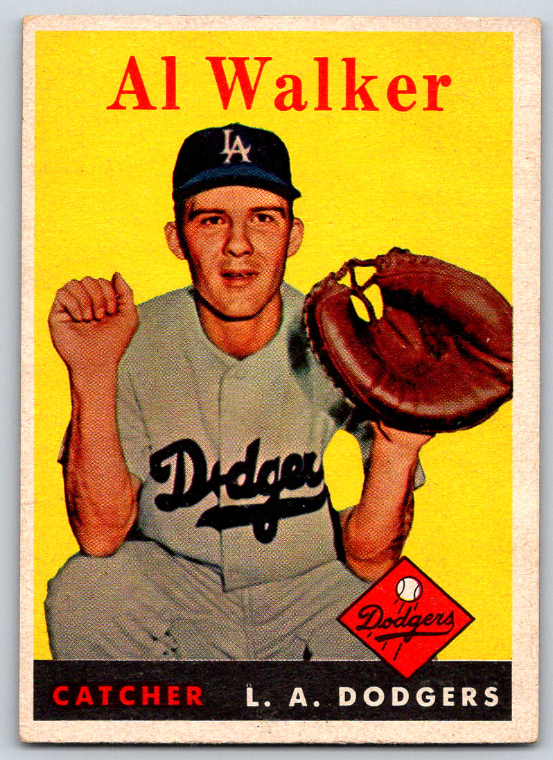 1958 Topps AL WALKER #203 Los Angeles DODGERS Off center Fast FREE Ship!