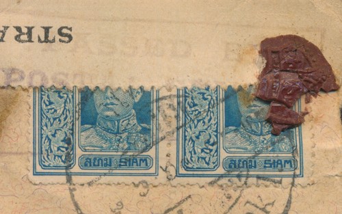 1918 SIAM THAILAND COVER TO SEREMBAN MALAYA, PENANG & STRAITS CENSOR SEALS B1AG2 - Picture 5 of 24
