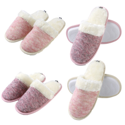 Women Soft Foam Sole Warm Indoor Bedroom Woven Cotton Shoes Anti Slip Slippers