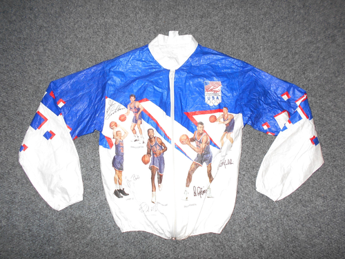 1992 VTG USA DREAM TEAM BASEKBALL MENS SMALL TYVEK KELLOGS PROMO JACKET