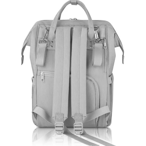 Amillardi Grey Backpack Diaper Bag - Stroller Straps and 