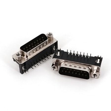 5Pcs DB15 Male Right Angled 2 Row 15-Pin PCB Mount Solder Connector