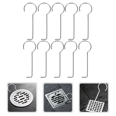 #ad 10pcs Drain Hooks Lifting Hook Floor Drain Grate Hooks Removal Tool for Bathroom $13.73