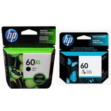 New Genuine HP 60XL Black 60 Color Ink Cartridge Photosmart C4635 C4680 - 2PK