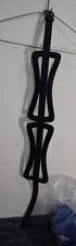 BCBCMaxazria Faux Leather Statement Back Bow Brace Cut Out Belt WOMENS M Black