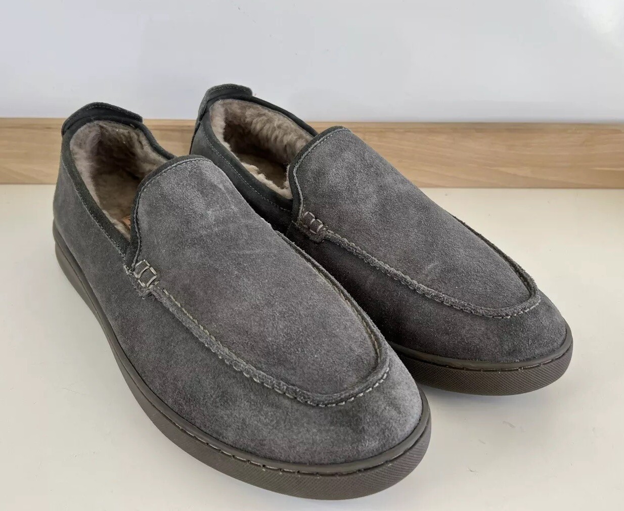 SAOLA Flag LTD Boardwalk Shearling Mocassino Suola Rigida Ciabatta Uomo Taglia 12