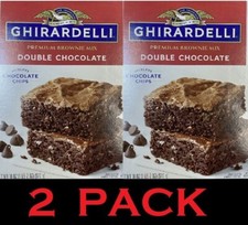 Ghirardelli PREMIUM Double Chocolate Chips BROWNIE Mix 18 oz Box - 2 PACK