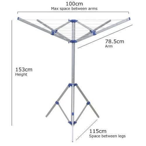 Portable Camping Clothesline Clothes Line Hanger Clothing 100cm x 100cm x 155cm - image 3 of 4