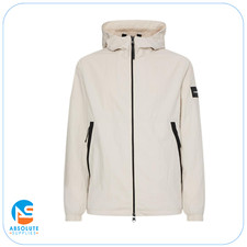 Calvin Klein Softshell Recycled Nylon Mens Beige Hooded Jacket Size L SN10 BNWT