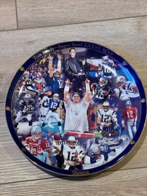 Tom Brady Super Bowl XXXVI MVP Danbury Mint Collector's Plate 2002 Patriots NICE