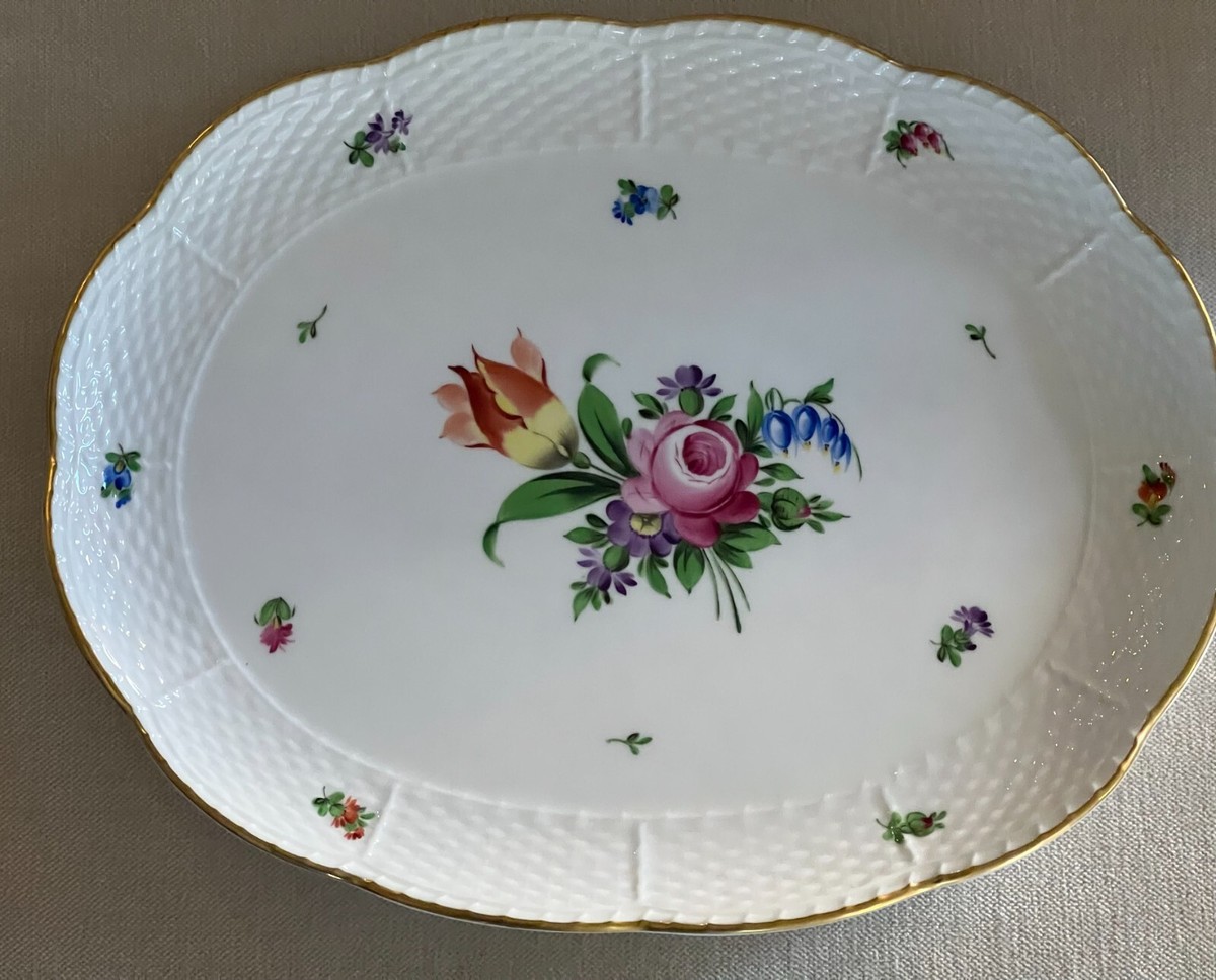 Herend Hungary Handpainted Platter Dish 12 1/4