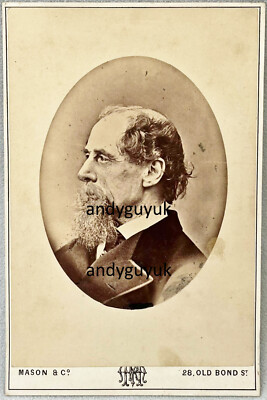 KABINETTKARTE CHARLES DICKENS VON MASON ANTIKES FOTO AUTOR SCHRIFTSTELLER OLIVER TWIST