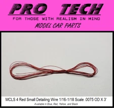 1:16-1:18 Scale MCLS 4 RED Small Detailing Wire 3’ LBR Model Parts PRO TECH