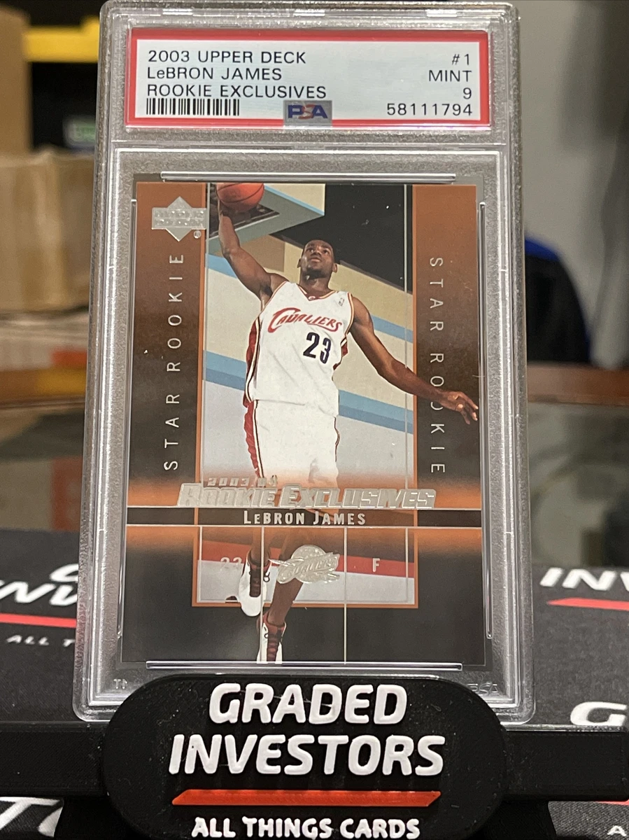 2003-04 Upper Deck Lebron James UD Rookie Exclusives RC #1 PSA 9 Cavaliers S606