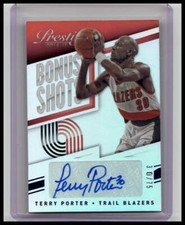 2014-15 Panini Prestige Bonus Shots Auto Blue Terry Porter Auto #'d 30/75 JERSEY