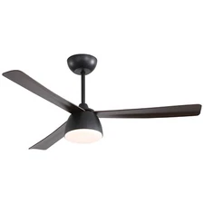 Ceiling Fan w/ Light Fandelier 52inch Matte Black Outdoor Ceiling Fan Chandelier