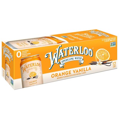 Waterloo Sparkling Water, Orange Vanilla Naturally Flavored, 12 Fl Oz Cans (Pack