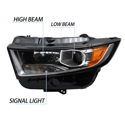 Halogen Headlights Assembly Compatible w/Ford Edge 2015 2016 2017 2018,Including - Picture 7 of 7