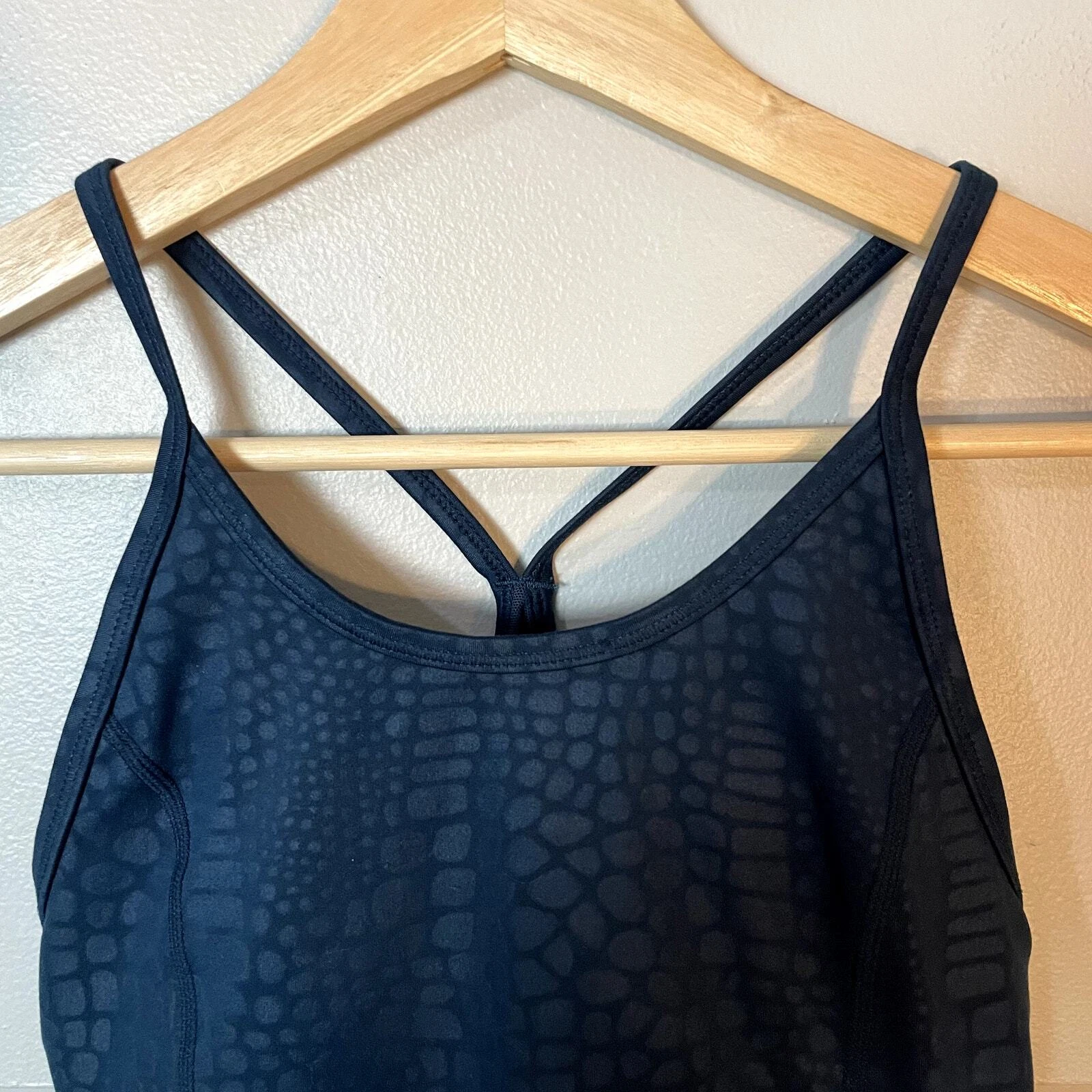 sweaty-betty snakeskin print cropped racerback tank-top