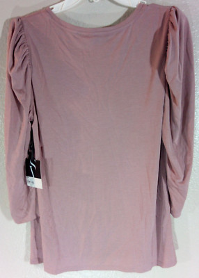 Womens Simply Vera Wang - Martini Rose - Pink Puff 3/4 Sleeve Top Shirt - Medium