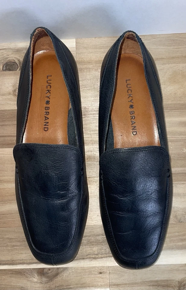 Zapatos mocasines Lucky Brand de cuero negro para mujer talla 6,5 M Foto 4 de 4