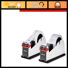 Heavy Duty Desktop Tape Dispenser, 2-Inch Dual Roll, Non-Slip Base, 2-Pack