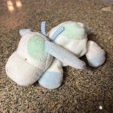 Soft Dreams HTF Lovey Security Plush Pastel Puppy Dog Blue White Pink Plaid Bow