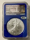 2017-(P) S$1 Silver American Eagle Graded by NGC as MS-69 Blue Holder