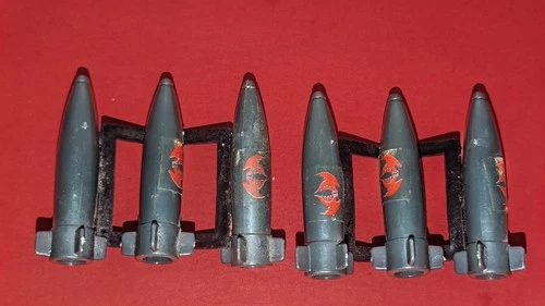 Vintage GI Joe Cobra Rattler Mini Bomb Set -6 Original Missiles-Connected/Unused