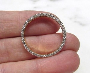 Authentic .105ctw Diamond Gold Plated Sterling Silver Round Pendant ~ 4grams ~ 2-C228