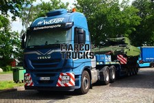 Foto camion Iveco Stralis 500 furgone pesante Germania blu Wocken #e5wh