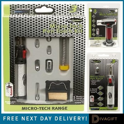 GO SYSTEM MICRO TECH PEN GAS BUTANBETRIEBENE FACKEL KIT KOMPAKTE FLAMMENSTEUERUNG NEU