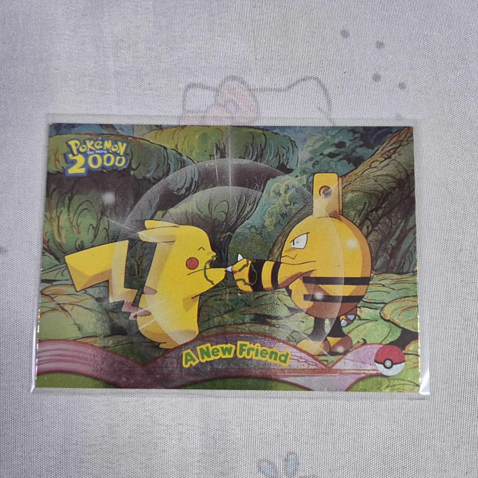 Topps Pokemon The Movie 2000 Holo Foil #5 A New Friend Pikachu Elekid Card